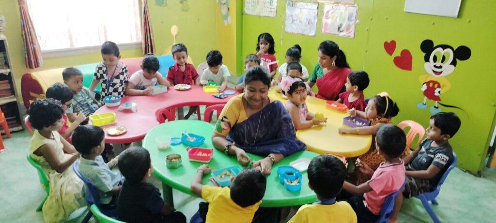 Happy child learning